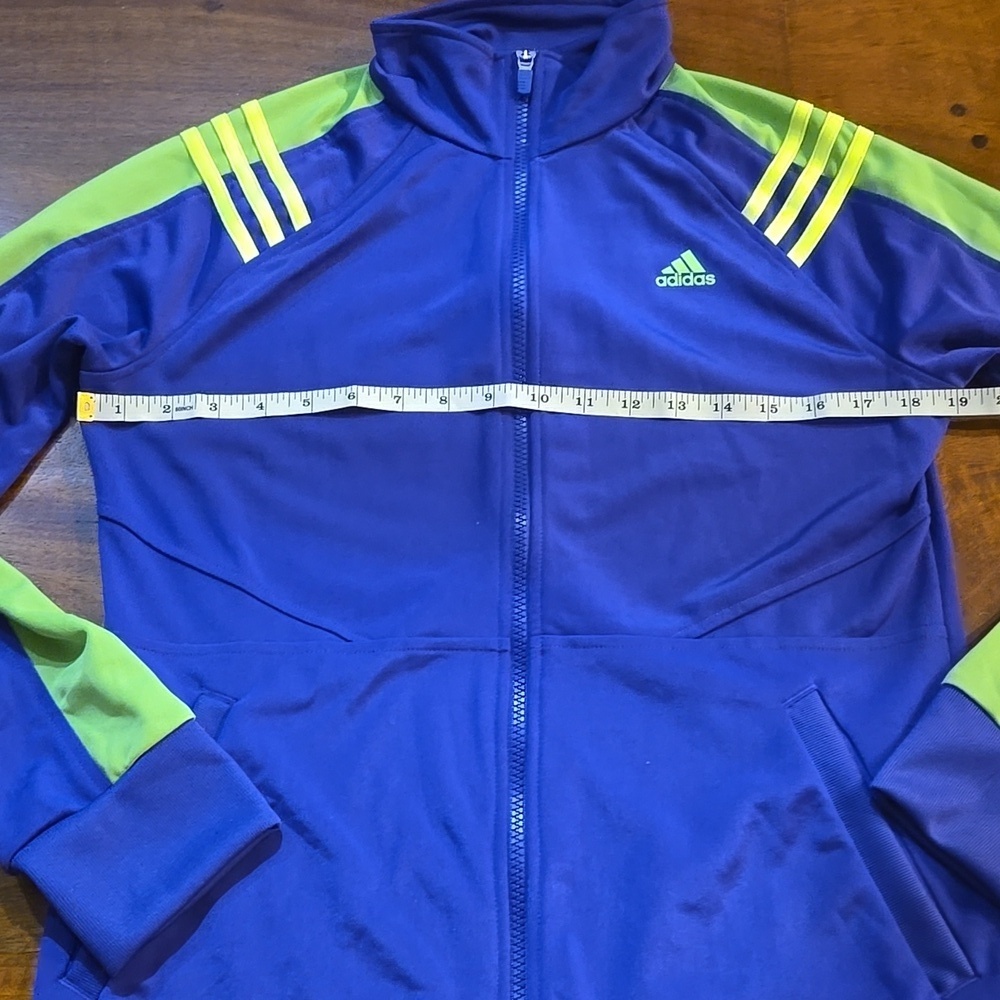 NWT Adidas Big Score Jacket Purple and Lime Green Size Medium - Picture 4 of 9